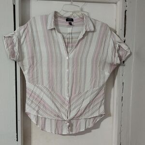 Striped Button-Up Blouse